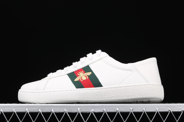 G*u*i ace embroidered low-top sneaker white with bee ‎429446 02jp0 9064