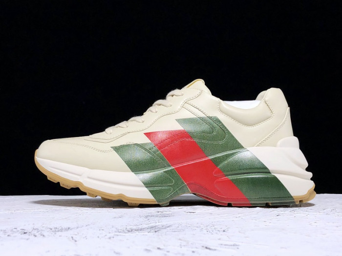 G*u*i rhyton web print leather sneaker 523535 drw00 9022