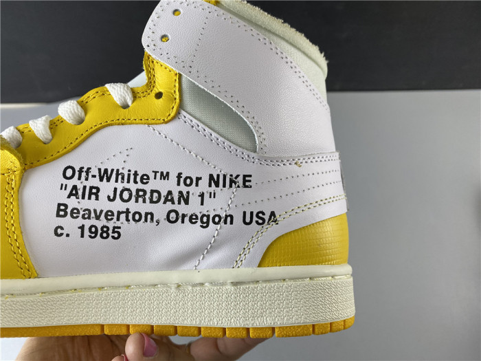 Air Jordan 1 x Off-White NRG White/Dark Powder Yellow-Cone AQ0818-149