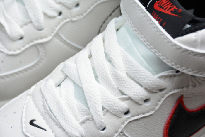 KIDS NIKE AIR FORCE 1 MID 07 WHITE BLACK RED 314197-101